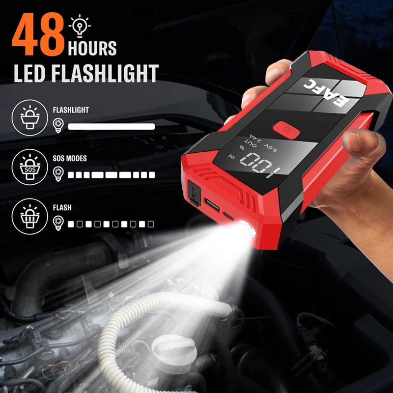 Car Jump Starter 2000A Battery Charger Emergency Power Bank Booster for 12V Gasoline and Diesel Vehicles Starting