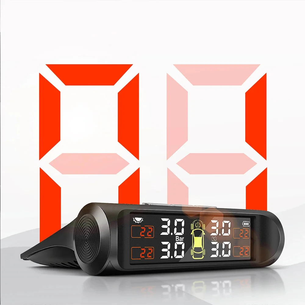 Solar TPMS Tire Pressure Monitoring System with 4 Wireless Sensors