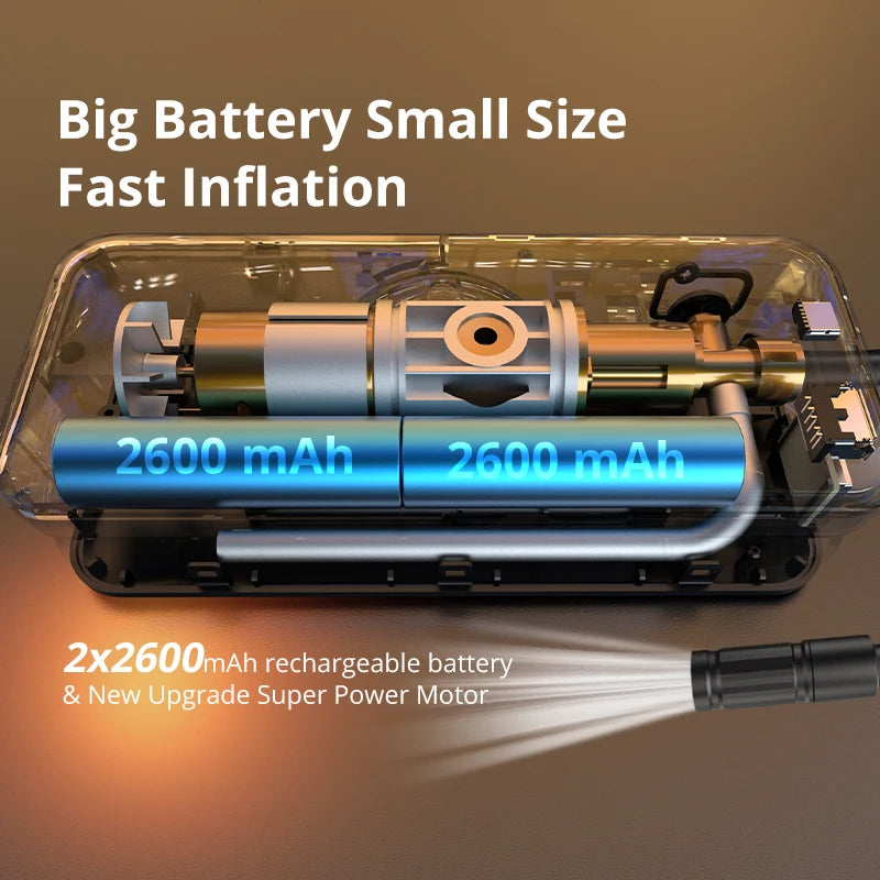 CARSUN Rechargeable Air Pump Tire Inflator Portable Compressor Digital Cordless Car Tyre Inflator For Motocycle Bicycle Balls