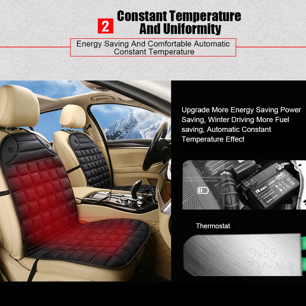 12V Heated Car Seat Cushion – Universal Winter Seat Warmer