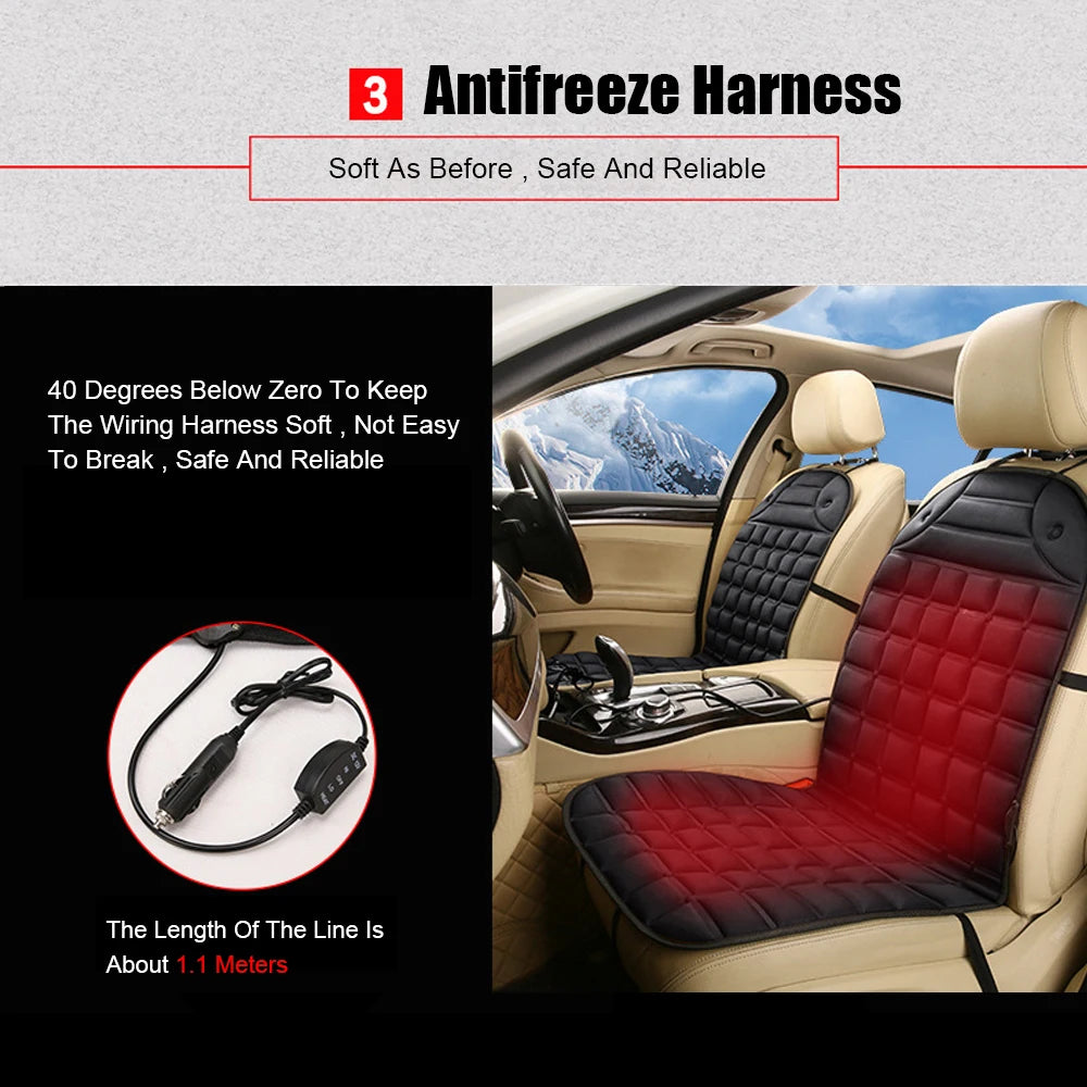 12V Heated Car Seat Cushion – Universal Winter Seat Warmer