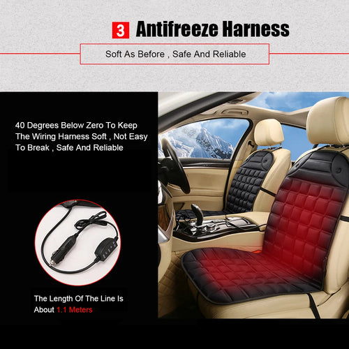 12V Heated Car Seat Cushion – Universal Winter Seat Warmer