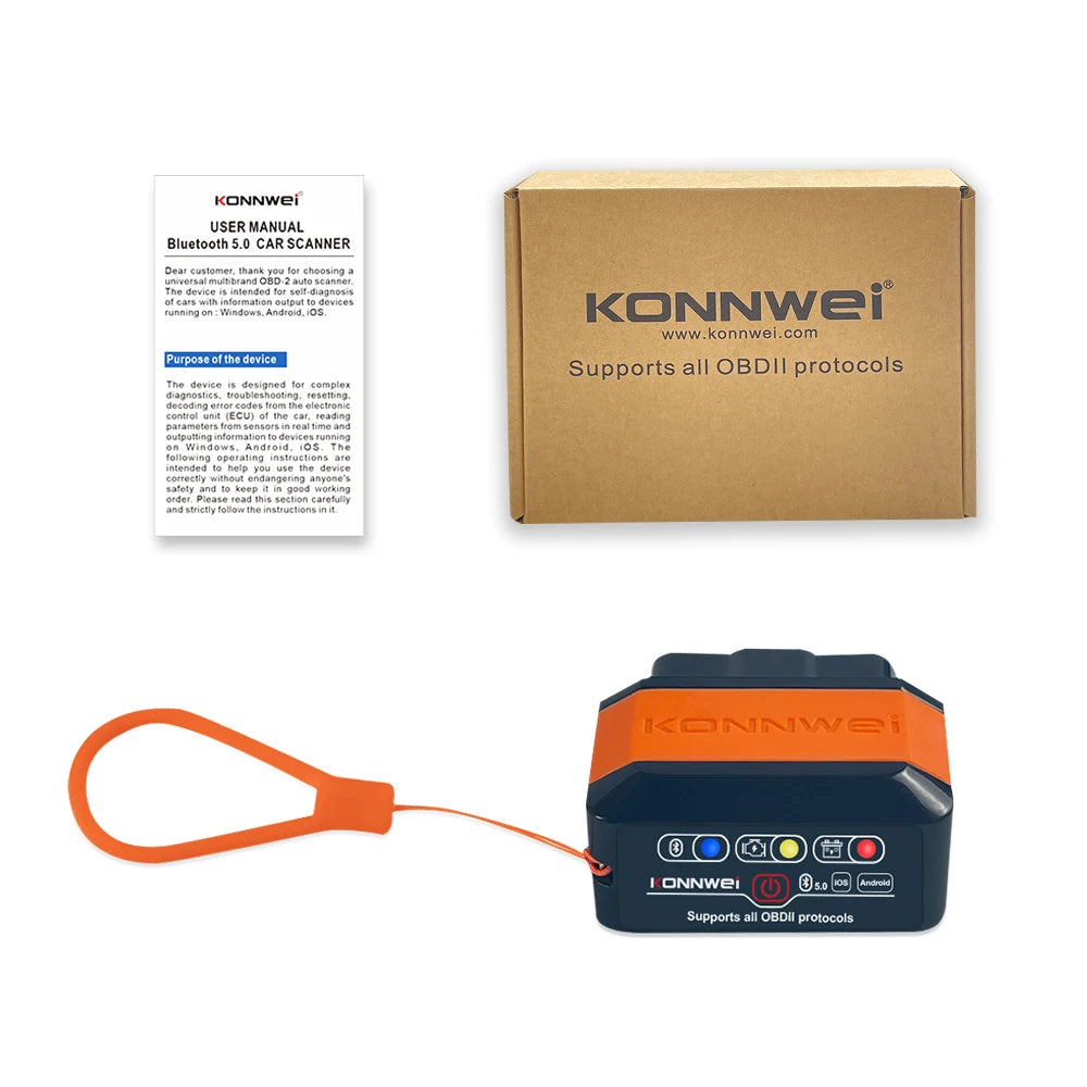 2026 KONNWEI KW905 Professional Car ELM327 OBD2 Scanner Bluetooth 5.0 for Android/IOS Code Reader Car Scanner Diagnostic Tool