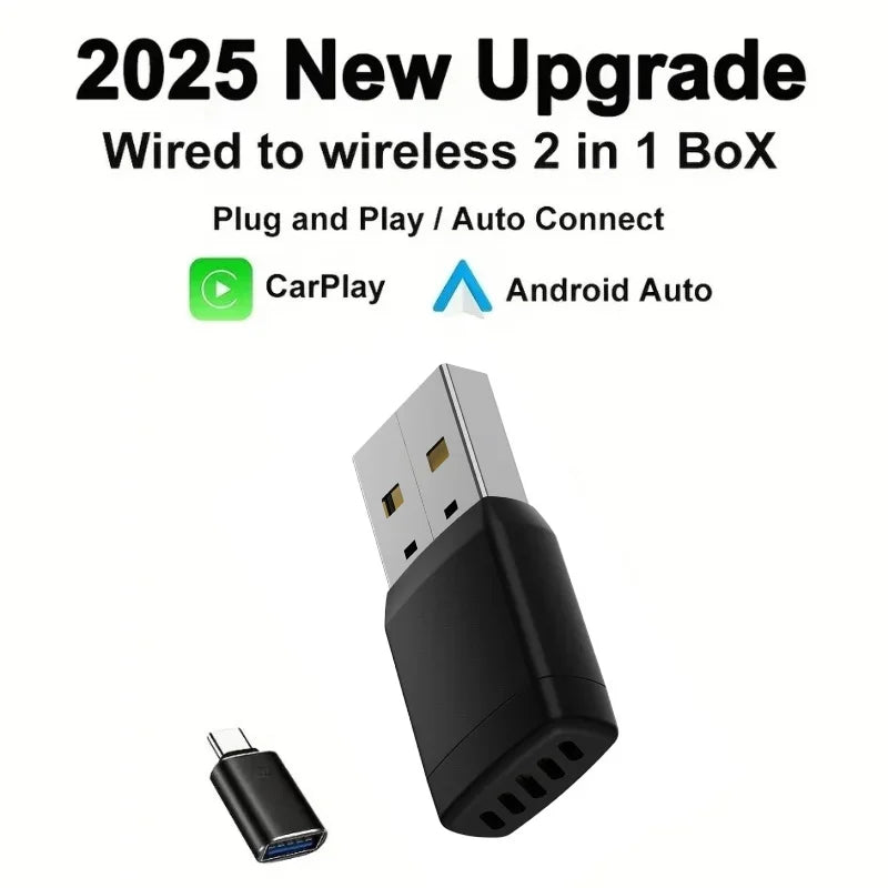 Wireless Adapter Smart Wireless CarPlay Android Auto USB Dongle WiFi Bluetooth Auto Connection OTA Upgrade for Original Cars