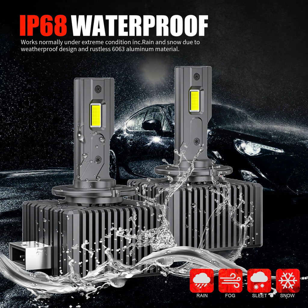 2PCS D-Series LED Headlight Bulbs – 6000K White