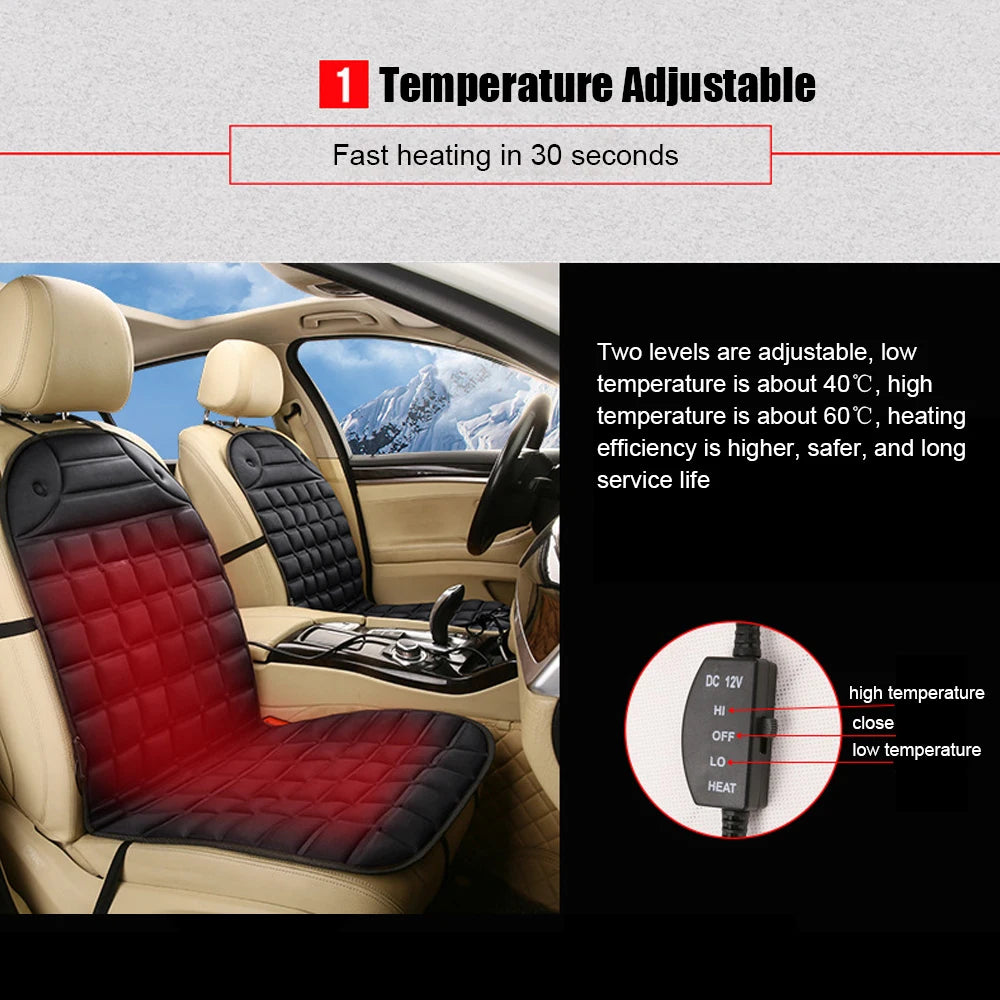 12V Heated Car Seat Cushion – Universal Winter Seat Warmer